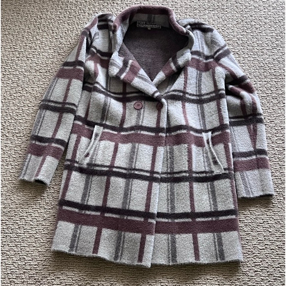 Pink Martini Jackets & Coats Pink Martini Fuzzy Plaid Peacoat